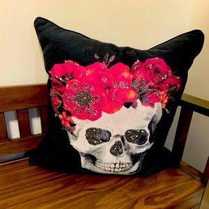 Decorative skull throw pillow